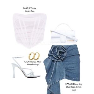 5⭐️ CASA B | Venice Strapless Mesh Wrap Corset Top in white